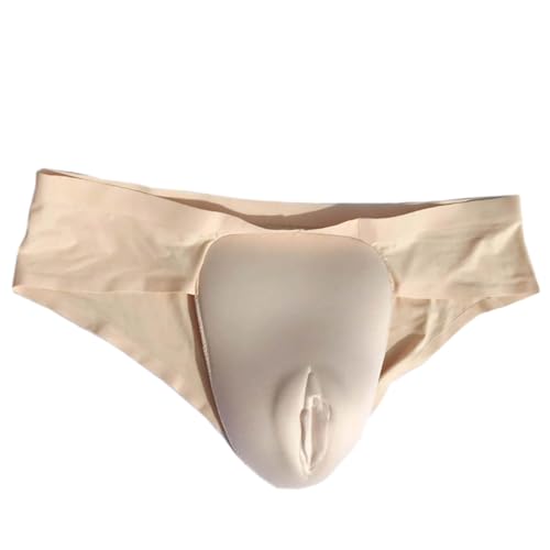 Kreeqe Versteckende Unterwäsche für Herren, Crossdress-Höschen, Transgender-Shaping-Slips für Crossdresser, Camel Toe (Ice-Silk-Skin-C, 3XL) von Kreeqe