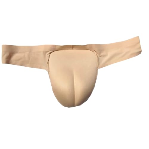 Kreeqe Versteckende Unterwäsche für Herren, Crossdress-Höschen, Transgender-Shaping-Slips für Crossdresser, Camel Toe (Tanga-Nude-B, L) von Kreeqe