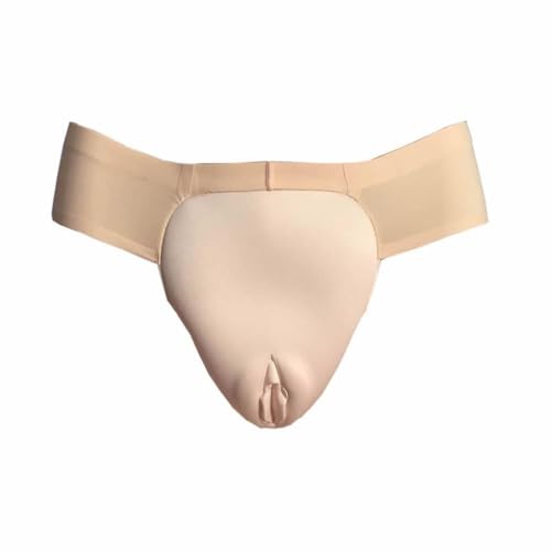 Kreeqe Versteckende Unterwäsche für Herren, Crossdress-Höschen, Transgender-Shaping-Slips für Crossdresser, Camel Toe (Tanga-Nude-D, XL) von Kreeqe