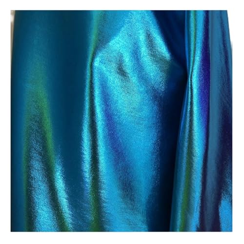 Mädchen Metallic-Unitard, Kleinkind, glitzernd, Turn- und Tanztrikot, Stehkragen, langärmliger Body mit Reißverschluss hinten (azurblau, M) von Kreeqe