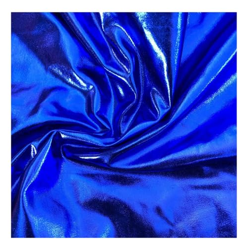 Mädchen Metallic-Unitard, Kleinkind, glitzernd, Turn- und Tanztrikot, Stehkragen, langärmliger Body mit Reißverschluss hinten (blau, M) von Kreeqe