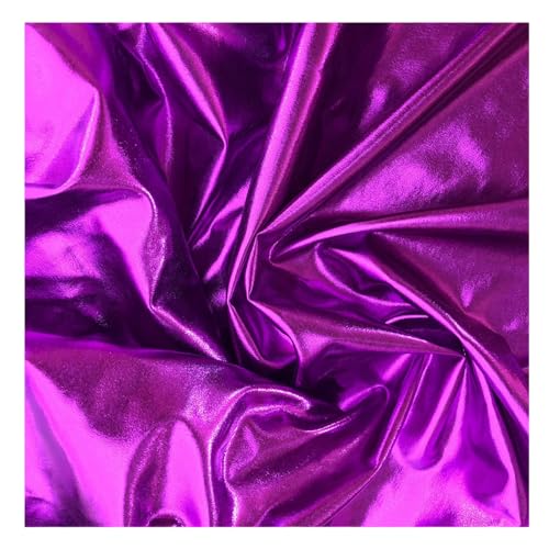Mädchen Metallic-Unitard, Kleinkind, glitzernd, Turnanzug, Tanztrikot, Stehkragen, Langarm, Reißverschluss hinten, Bodysuit (lila, M) von Kreeqe