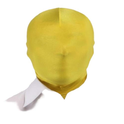 Männer und Frauen Volle Abdeckung Spandex Zentai Kapuze Maske für Halloween Kostüm (gelb, M) von Kreeqe