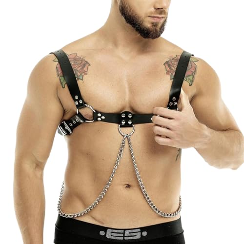 PU-Leder-Oberschenkelholster mit Käfig, Gothic-Punk-Hosenträger, Käfig-Bein-Strumpfband, Oberschenkel-Harness-Fesseln, Bein-Harness (B, M) von Kreeqe