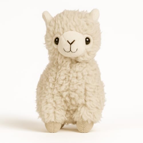 Kremstal Alpakahof Alpaka Stofftier – Flauschiges Kuscheltier in Braun, Beige, Rosa oder Weiß – ca. 22 cm– weiches Lama Plüschtier für Kinder & Erwachsene (beige) von Kremstal Alpakahof