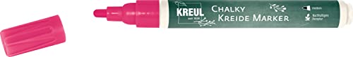 KREUL 22720 - Chalky Kreidemarker Medium, Neon Pink, mit formstabiler Rundspitze ca. 2 - 3 mm, matte, non - permanente Flüssigkreide, zum Zeichnen auf Tafeln, Memoboards oder Glasoberflächen von Kreul
