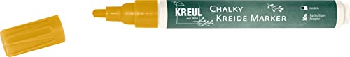 KREUL 22722 - Chalky Kreidemarker Medium, Golden Glow, matt, pastellige Flüssigkreide, non-permanenter Kreidemarker zum Bemalen & Beschreiben von Tafel- und Glasoberflächen von Kreul