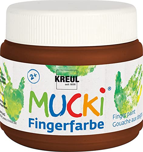 KREUL 23111 - Mucki leuchtkräftige Fingerfarbe, 150 ml in braun auf Wasserbasis, parabenfrei, glutenfrei, laktosefrei und vegan, auswaschbar, vermalbar mit Pinsel, Schwamm, Spachtel und Fingern KREUL 23111 - Mucki leuchtkräftige Fingerfarbe, 150 ml in braun auf Wasserbasis, parabenfrei, glutenfrei, laktosefrei und vegan, auswaschbar, vermalbar mit Pinsel, Schwamm, Spachtel und Fingern von Kreul