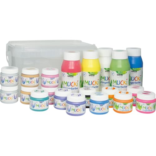 KREUL 29160 - Big Box Fingermalfarbe, zum vielseitigen Basteln, Malen und Verzieren mit Kindern, 20 teilig, ideal auch für Kindergarten, Kita, Schule, Hort und Therapie KREUL 29160 - Big Box Fingermalfarbe, zum vielseitigen Basteln, Malen und Verzieren mit Kindern, 20 teilig, ideal auch für Kindergarten, Kita, Schule, Hort und Therapie von Kreul