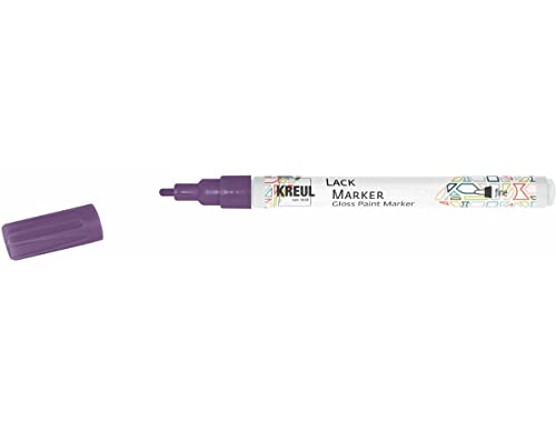 KREUL 47216 - Lackmalstift fine violett, mit Rundspitze Strichstärke 1 - 2 mm, zum Gestalten, Beschriften und Verzieren von kleinen, originellen Geschenken, Karten, uvm. von Kreul