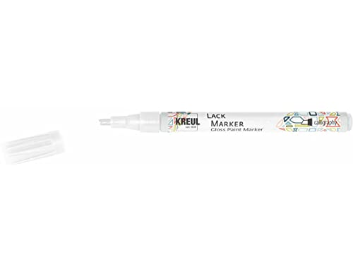 KREUL 47510 - Lackmarker calligraphy, weiß, Strichstärke 1 - 3 mm, Kalligrafie Spitze für schöne Schriften, zum Gestalten, Beschriften und Verzieren von kleinen, originellen Geschenken KREUL 47510 - Lackmarker calligraphy, weiß, Strichstärke 1 - 3 mm, Kalligrafie Spitze für schöne Schriften, zum Gestalten, Beschriften und Verzieren von kleinen, originellen Geschenken von Kreul