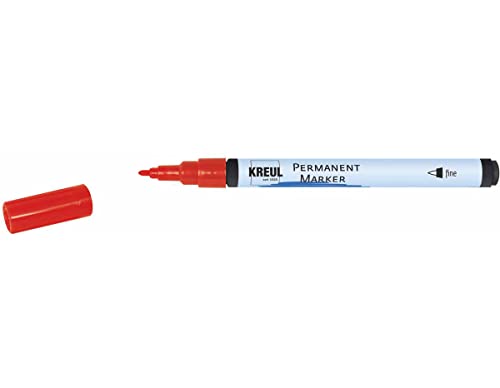 KREUL 47812 - Permanentmarker fine, rot, mit Rundspitze, Strichstärke 1 - 2 mm, für feine Gestaltungen, zum Beschriften und Markieren für Grafiker, Industrieanwender, Kunst und Hobby von Kreul