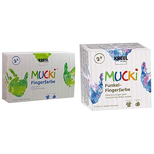 Kreul 2316 - Mucki leuchtkräftige Fingerfarbe, parabenfrei, glutenfrei, laktosefrei & 2318 - Mucki schimmernde Funkel - Fingerfarbe, parabenfrei, glutenfrei, laktosefrei Kreul 2316 - Mucki leuchtkräftige Fingerfarbe, parabenfrei, glutenfrei, laktosefrei & 2318 - Mucki schimmernde Funkel - Fingerfarbe, parabenfrei, glutenfrei, laktosefrei von Kreul