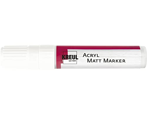 KREUL 46211 - Acryl Matt Marker XXL, mit Keilspitze ca. 15 mm, weiß, matte, permanente Acrylfarbe auf Wasserbasis, für puristische Elemente von Kreul