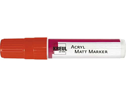 KREUL 46214 - Acryl Matt Marker XXL, mit Keilspitze ca. 15 mm, rot, matte, permanente Acrylfarbe auf Wasserbasis, für puristische Elemente von Kreul