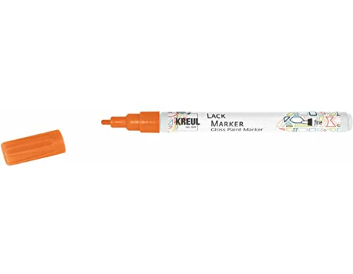 KREUL 47209 - Lackmalstift fine orange, mit Rundspitze Strichstärke 1 - 2 mm, zum Gestalten, Beschriften und Verzieren von kleinen, originellen Geschenken, Karten, uvm. von Kreul