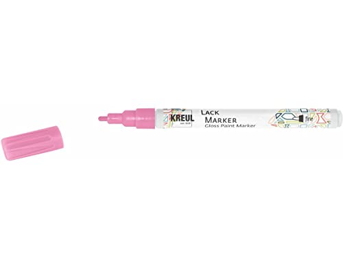 KREUL 47217 - Lackmalstift fine pink, mit Rundspitze Strichstärke 1 - 2 mm, zum Gestalten, Beschriften und Verzieren von kleinen, originellen Geschenken, Karten, uvm. von Kreul