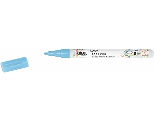 KREUL 47219 - Lackmalstift fine hellblau, mit Rundspitze Strichstärke 1 - 2 mm, zum Gestalten, Beschriften und Verzieren von kleinen, originellen Geschenken, Karten, uvm. von Kreul