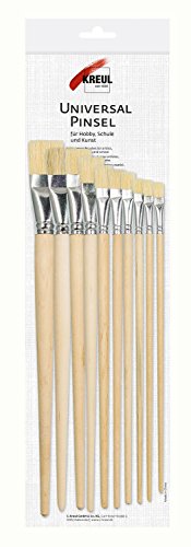 KREUL 47390 - Universalpinselset Borste flach, Größen 6, 8, 10, 14, 16, 18, 20, 22 und 24 für Kunst, Hobby und Schule, Besatz aus strapazierfähigen Naturborsten KREUL 47390 - Universalpinselset Borste flach, Größen 6, 8, 10, 14, 16, 18, 20, 22 und 24 für Kunst, Hobby und Schule, Besatz aus strapazierfähigen Naturborsten von Kreul