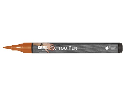 KREUL 62106 - Tattoo Pen henna, Strichstärke 0,5 - 3 mm, Kosmetiktinte auf Wasserbasis, hält bis zu 5 Tage, dermatologisch getestet, vegan, parabenfrei von Kreul