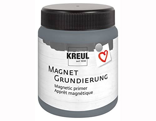 KREUL 76155 - Magnetgrundierung, 250 ml Dose für ca. 0,5 qm, Acrylgrundierung zur Gestaltung von Haftflächen für Magnete, cremig pastose Farbe auf Wasserbasis von Kreul