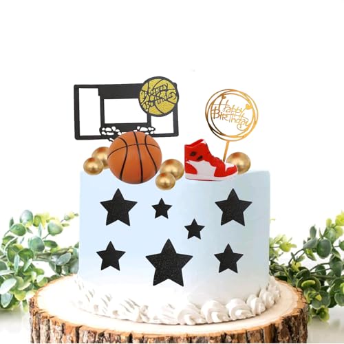 17 Stück Basketball Thema Kuchendekoration für Jungen Männer Kuchendekoration im Basketball-Stil, Basketball Cake Toppers, Glitter Dekoration Kuchen Topper, Cupcake Kuchen Dekoration Kinder 17 Stück Basketball Thema Kuchendekoration für Jungen Männer Kuchendekoration im Basketball-Stil, Basketball Cake Toppers, Glitter Dekoration Kuchen Topper, Cupcake Kuchen Dekoration Kinder von Krilucly