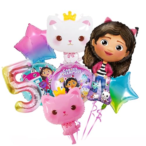 8 Stück Katze Geburtstag Dekoration Luftballons, Geburtstagsdekoration für Mädchen 5 Jahre für Kinder, Aluminiumballons Geburtstag von Katzen, Katzen Thema Dekoration für Kinder 8 Stück Katze Geburtstag Dekoration Luftballons, Geburtstagsdekoration für Mädchen 5 Jahre für Kinder, Aluminiumballons Geburtstag von Katzen, Katzen Thema Dekoration für Kinder von Krilucly