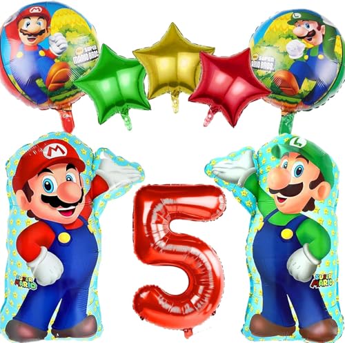 8 Stück Mario Geburtstag Deko 5 Jahr Kinder,Cartoon Geburtstag Deko für Kinder,Folienballons für Jungen Mädchen 8 Stück Mario Geburtstag Deko 5 Jahr Kinder,Cartoon Geburtstag Deko für Kinder,Folienballons für Jungen Mädchen von Krilucly