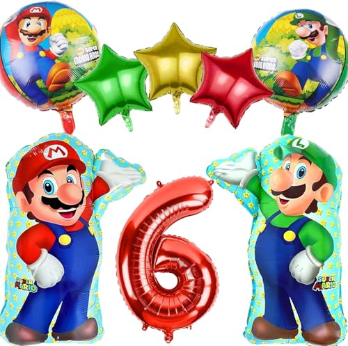 8 Stück Mario Geburtstag Deko 6 Jahr Kinder,Cartoon Geburtstag Deko für Kinder,Folienballons für Jungen Mädchen 8 Stück Mario Geburtstag Deko 6 Jahr Kinder,Cartoon Geburtstag Deko für Kinder,Folienballons für Jungen Mädchen von Krilucly