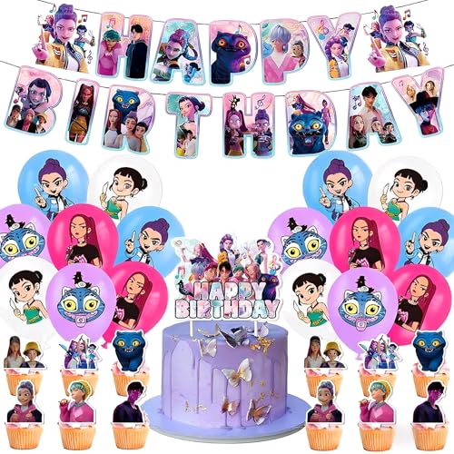 Kpop Dem_on Hu_nters 30 Stück niedliche Dekoration für Kindergeburtstag, Partydekoration, Cartoon-Luftballons, fröhliche Banner, Dekoration für Cupcakes, Geburtstagsdeko für Mädchen Kpop Dem_on Hu_nters 30 Stück niedliche Dekoration für Kindergeburtstag, Partydekoration, Cartoon-Luftballons, fröhliche Banner, Dekoration für Cupcakes, Geburtstagsdeko für Mädchen von Krilucly