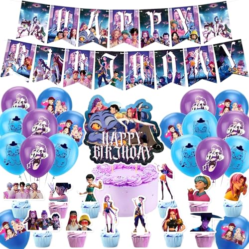 Kpop Dem_on Hu_nters 32-teilig, niedlich, Dekoration für Kindergeburtstag, Party-Dekoration, Cartoon-Luftballons, Dekoration für Cupcakes, fröhliche Banner, Geburtstagsdeko für Mädchen Kpop Dem_on Hu_nters 32-teilig, niedlich, Dekoration für Kindergeburtstag, Party-Dekoration, Cartoon-Luftballons, Dekoration für Cupcakes, fröhliche Banner, Geburtstagsdeko für Mädchen von Krilucly