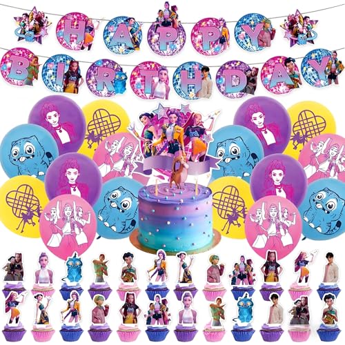 Kpop Dem_on Hu_nters 42 Stück niedliche Dekoration für Kindergeburtstag, Partydekoration, Cartoon-Luftballons, Dekoration für Cupcakes, fröhliche Banner, Geburtstagsdeko für Mädchen Kpop Dem_on Hu_nters 42 Stück niedliche Dekoration für Kindergeburtstag, Partydekoration, Cartoon-Luftballons, Dekoration für Cupcakes, fröhliche Banner, Geburtstagsdeko für Mädchen von Krilucly