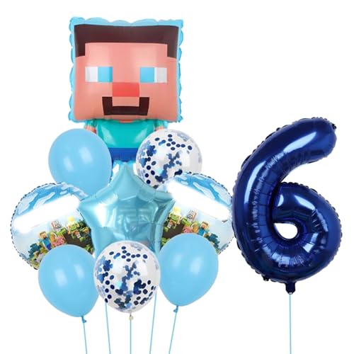 Krilucly 10 Stück Luftballons Geburtstag Set 6 Jahre Jungen Pixelballons Spiel Party Luftballons Geburtstag Dekoration aus Aluminium, Geburtstagsfeier Dekoration Set für Kinder Krilucly 10 Stück Luftballons Geburtstag Set 6 Jahre Jungen Pixelballons Spiel Party Luftballons Geburtstag Dekoration aus Aluminium, Geburtstagsfeier Dekoration Set für Kinder von Krilucly