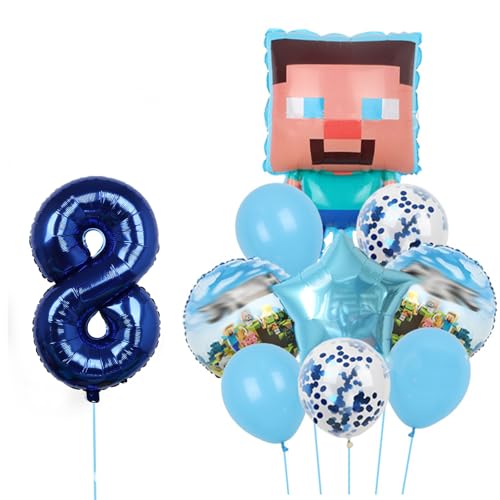 Krilucly 10 Stück Luftballons Geburtstag Set 8 Jahre Junge, Pixelballons, Spiel Thema Party Luftballons, Geburtstag, Dekoration aus Aluminium, Geburtstagsfeier, Dekoration Set für Kinder Krilucly 10 Stück Luftballons Geburtstag Set 8 Jahre Junge, Pixelballons, Spiel Thema Party Luftballons, Geburtstag, Dekoration aus Aluminium, Geburtstagsfeier, Dekoration Set für Kinder von Krilucly