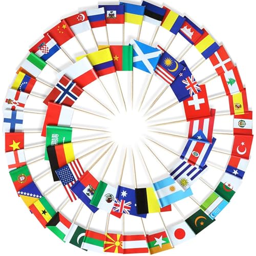 Krilucly 100 Stück Länder Internationale Zahnstocher Cocktail Flaggen, Mini Europa Zahnstocher Tortendeko, Doppelseitiger Europa Deko für Partydekoration Cocktail Fruit Stick Cupcakes Topper Krilucly 100 Stück Länder Internationale Zahnstocher Cocktail Flaggen, Mini Europa Zahnstocher Tortendeko, Doppelseitiger Europa Deko für Partydekoration Cocktail Fruit Stick Cupcakes Topper von Krilucly