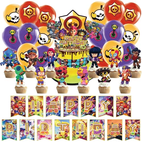 Krilucly 44 Stück Abenteuerspiel Dekorationen Geburtstag Kit, , Cartoon Figuren Party Dekorationen, Spiel Latexballons, Banner Happy Birthday, Tortendekoration Geburtstag Krilucly 44 Stück Abenteuerspiel Dekorationen Geburtstag Kit, , Cartoon Figuren Party Dekorationen, Spiel Latexballons, Banner Happy Birthday, Tortendekoration Geburtstag von Krilucly