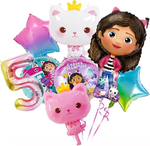 Krilucly 7 Stück Katze Geburtstag Dekoration Luftballons für Mädchen 5 Jahre für Kinder, Geburtstagsdekoration, Luftballons Aluminium Geburtstag von Katzen, Katzen Thema Dekoration für Kinder Krilucly 7 Stück Katze Geburtstag Dekoration Luftballons für Mädchen 5 Jahre für Kinder, Geburtstagsdekoration, Luftballons Aluminium Geburtstag von Katzen, Katzen Thema Dekoration für Kinder von Krilucly