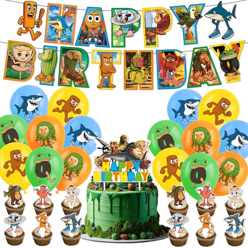 Krilucly Geburtstag Party Dekoration Tung Tung Sahur Banner Luftballons Cupcake Topper Brainrot Geburtstag Party Kit Brainrot Geburtstag Party Kit Brainrot Geburtstag Dekorationen Geburtstag Brainrot von Krilucly