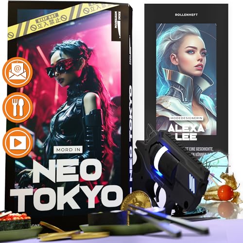 Krimi Mysterium® Krimidinner für zuhause 4 bis 6 Personen | Mord in Neo Tokyo | Das Krimi Spiel ab 16 Jahren | Ideal als Krimi Dinner für eine mörderische Dinnerparty von Krimi Mysterium