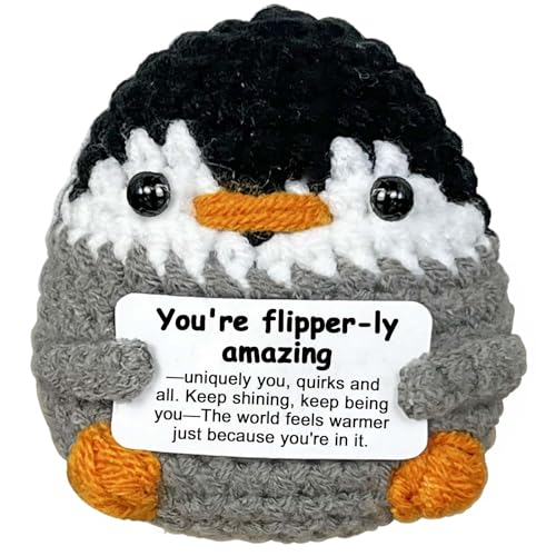 Krinisou Pinguin-Geschenke für Frauen, positive Häkeltiere, niedliche Pinguin-Dekoration für den Schreibtisch, Ermutigungsgeschenke Krinisou Pinguin-Geschenke für Frauen, positive Häkeltiere, niedliche Pinguin-Dekoration für den Schreibtisch, Ermutigungsgeschenke von Krinisou