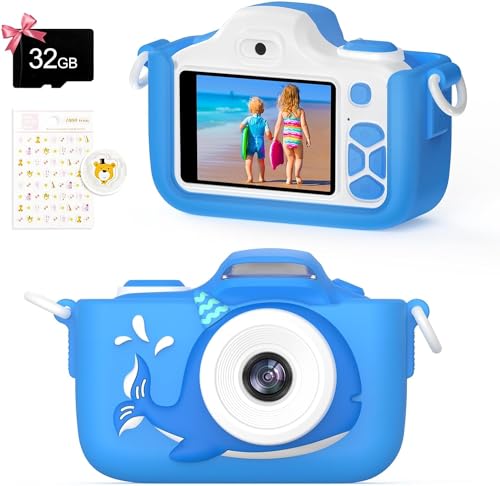 Kriogor Kinder Kamera, Digital Fotokamera Selfie und Videokamera mit 16 MP/Dual Lens/ 2 Inch Bildschirm/ 1080P HD/ 32G TF Karte/ 9 Fach Digitalzoom, Geburtstagsgeschenk für Kinder Kriogor Kinder Kamera, Digital Fotokamera Selfie und Videokamera mit 16 MP/Dual Lens/ 2 Inch Bildschirm/ 1080P HD/ 32G TF Karte/ 9 Fach Digitalzoom, Geburtstagsgeschenk für Kinder von Kriogor