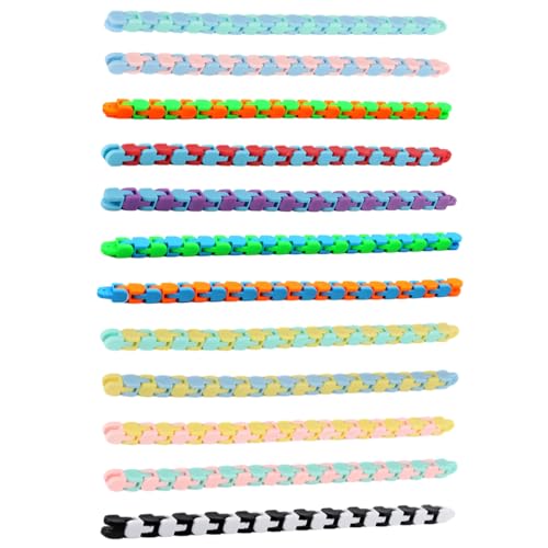 Kripyery Zappelspielzeug mit Klickgeräuschen, Gelenkketten, 8 Stück, Fidget-Spielzeug, verrückte Tracks zum Stressabbau, faltbare Kette, zufällige Farbe von Kripyery