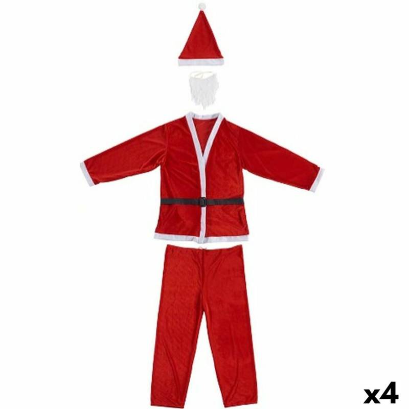 Verkleidung für Erwachsene Krist+ K1912284 Weiß Rot Weihnachtsmann Einheitsgröße (4 Stück) von Krist+