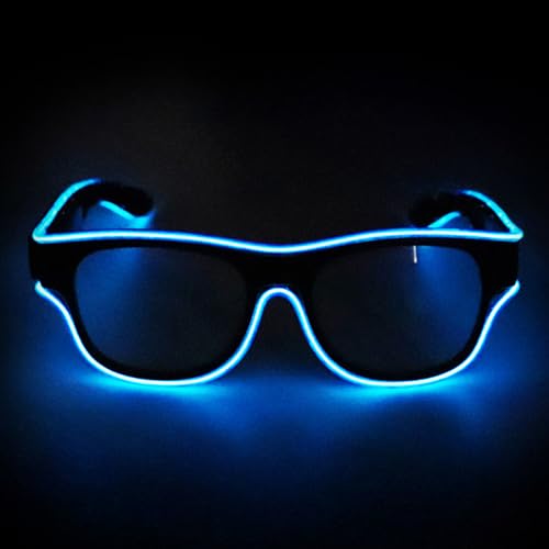 Krmoau LED-Partybrillen, Im Dunkeln Leuchtende Sonnenbrille, Leuchtende Accessoires für Erwachsene Kinder Tanzfestivals Cosplay Hochzeit Geburtstag von Krmoau