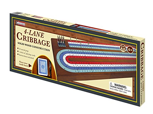 Kroeger Cribbage Board Set mit 4 Spielkarten | Massivholz Ahornholz | 2-4 Spieler | ab 6 Jahren von Kroeger