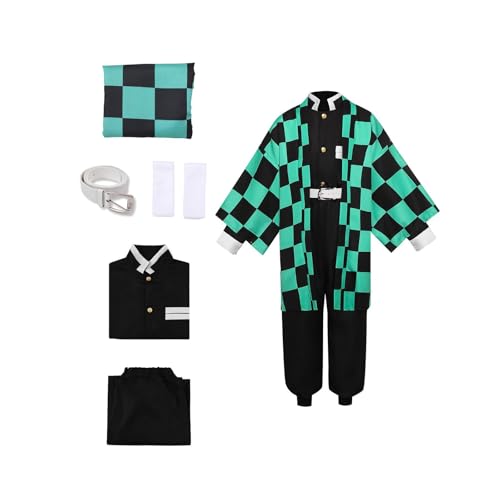 Kroilucaly 6-teiliges Cosplay Anime Kostüm Kinder und Erwachsene Party Halloween Karneval Set Kostüm Japanischer Umhang Kimono Zubehör Gürtel Schnalle für Mädchen Jungen Herren Damen von Kroilucaly