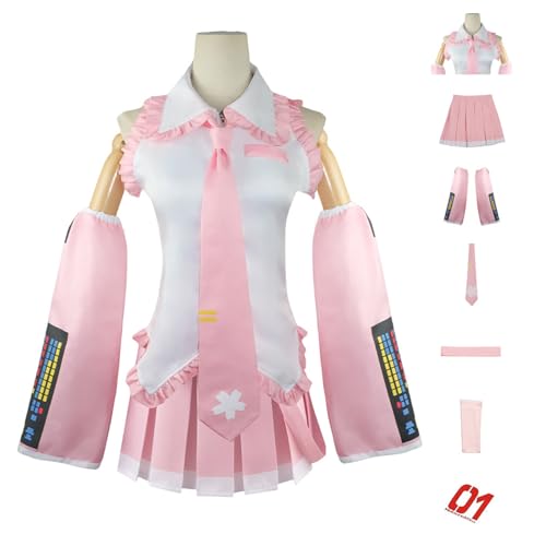 Kroilucaly Party Performance Kostüm, Rosa, Uniform, Kleid, Anime, Kostüm, Roleplay, Marineblau, Halloween, Karneval, Geburtstag, Cosplay (XL) von Kroilucaly