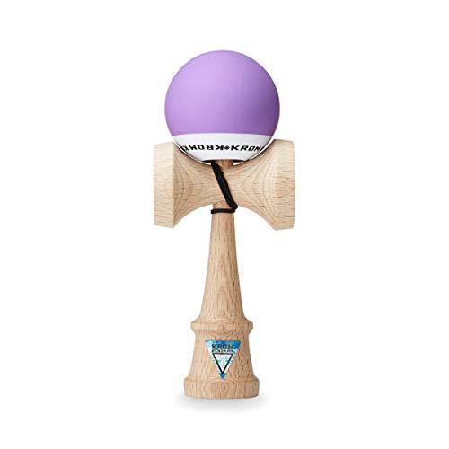 Original KROM Pro Kendama aus Holz für Anfänger und Fortgeschrittene - POP Lavendel - Geschicklichkeitsspiel für draußen und drinnen - Holzspielzeug mit Schnur und Ball von KROM