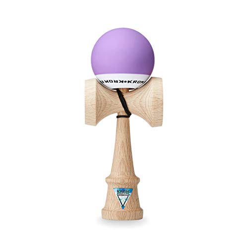KROM Original Pro Kendama aus Holz für Anfänger und Fortgeschrittene - POP Lavendel - Geschicklichkeitsspiel für draußen und drinnen - Holzspielzeug mit Schnur und Ball von KROM
