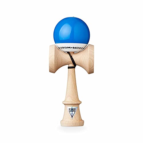 KROM Original Kendama aus Holz für Anfänger und Fortgeschrittene - POP LOL Dunkelblau - Geschicklichkeitsspiel für draußen und drinnen - Holzspielzeug mit Schnur und Ball von KROM